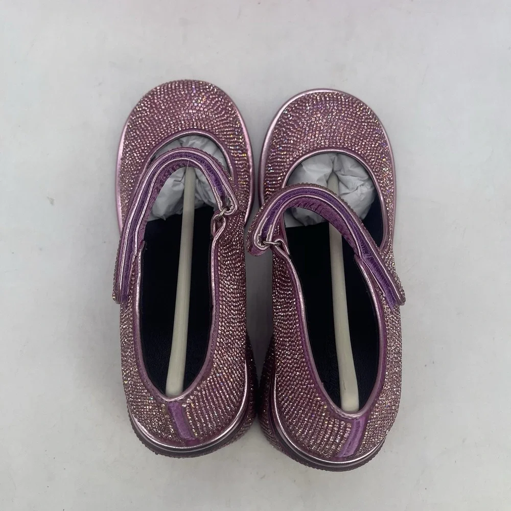 Sugar Thrillz Platform Heels Womens 8M Pink Glitter Rhinestone Chunky NEW w Box